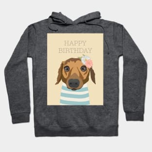 Happy Birthday Dog in Paris with flowers Hoodie